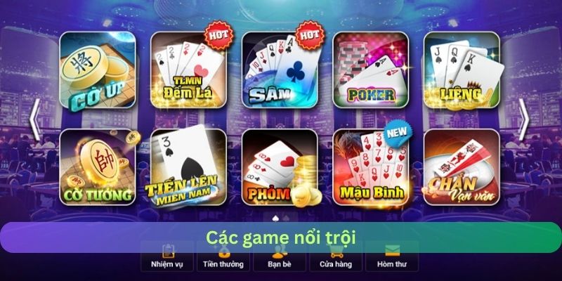 Các game nổi trội tại game bài đổi thưởng